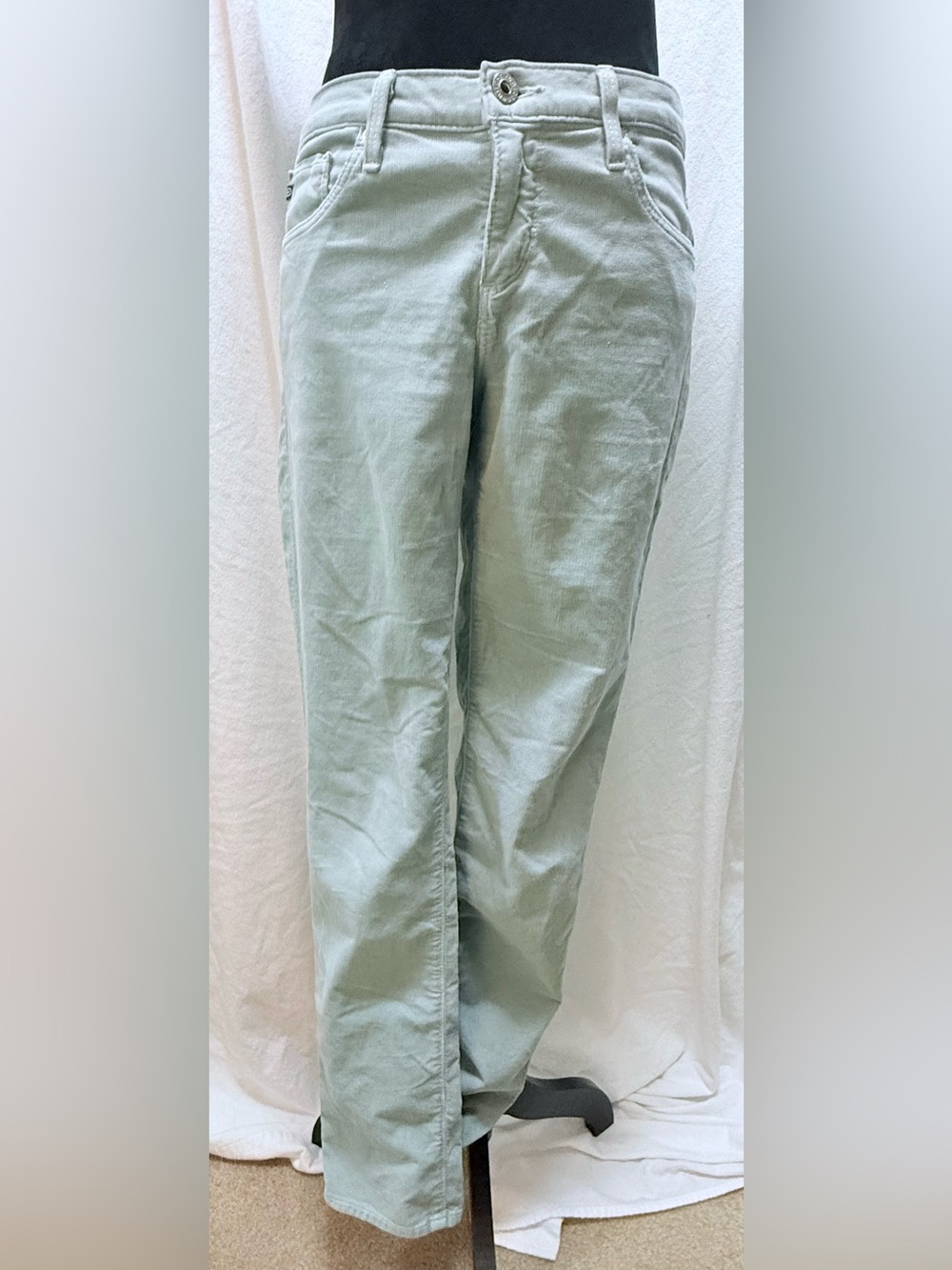 Ag Adriano Goldschmied Sage Green Straight-Leg Chinos